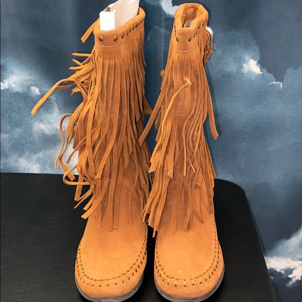 Rampage Mid Calf Boots Suede Moccasin - Picture 2 of 6